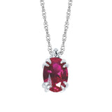 10KT .02CT (1)DIA/7X5 OV CREATED RUBY PEND